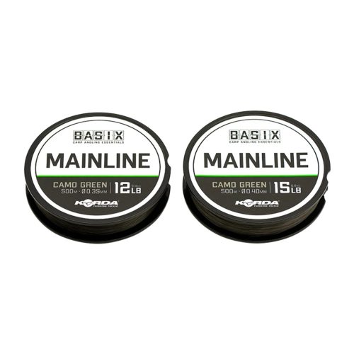 Korda BASIX Main Line 12lb - főzsinór camo zöld színben 500 méter 0,35 mm 