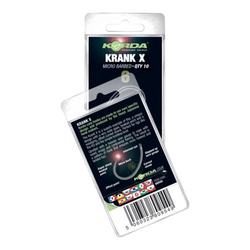 Korda Krank X Hook Size 6 - mikro szakállas ponytozó horog 6-os méret