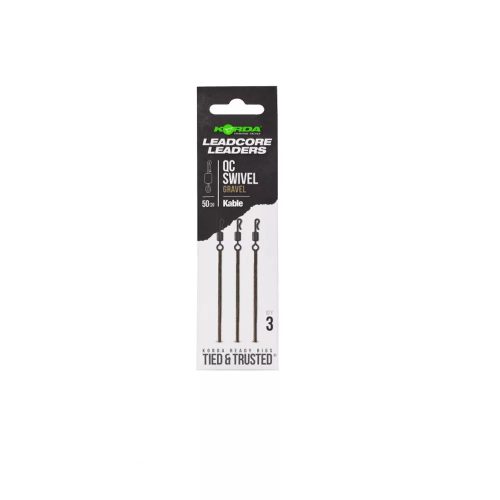 Korda Kable Leadcore Leader QC Swivel Weed Bojlis Szerelék 50cm 3db