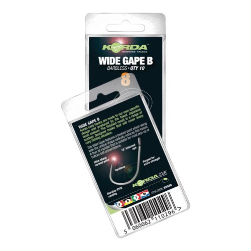Korda Wide Gape Barbless Hook Size 2 - szakáll nélküli pontyozó horog 2-es méret