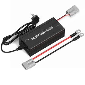   LiTime 14,6 V-os 20 A-es lítium akkumulátortöltő 12 V-os LiFePO4 lítium akkumulátorokhoz