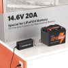 LiTime 14,6 V-os 20 A-es lítium akkumulátortöltő 12 V-os LiFePO4 lítium akkumulátorokhoz